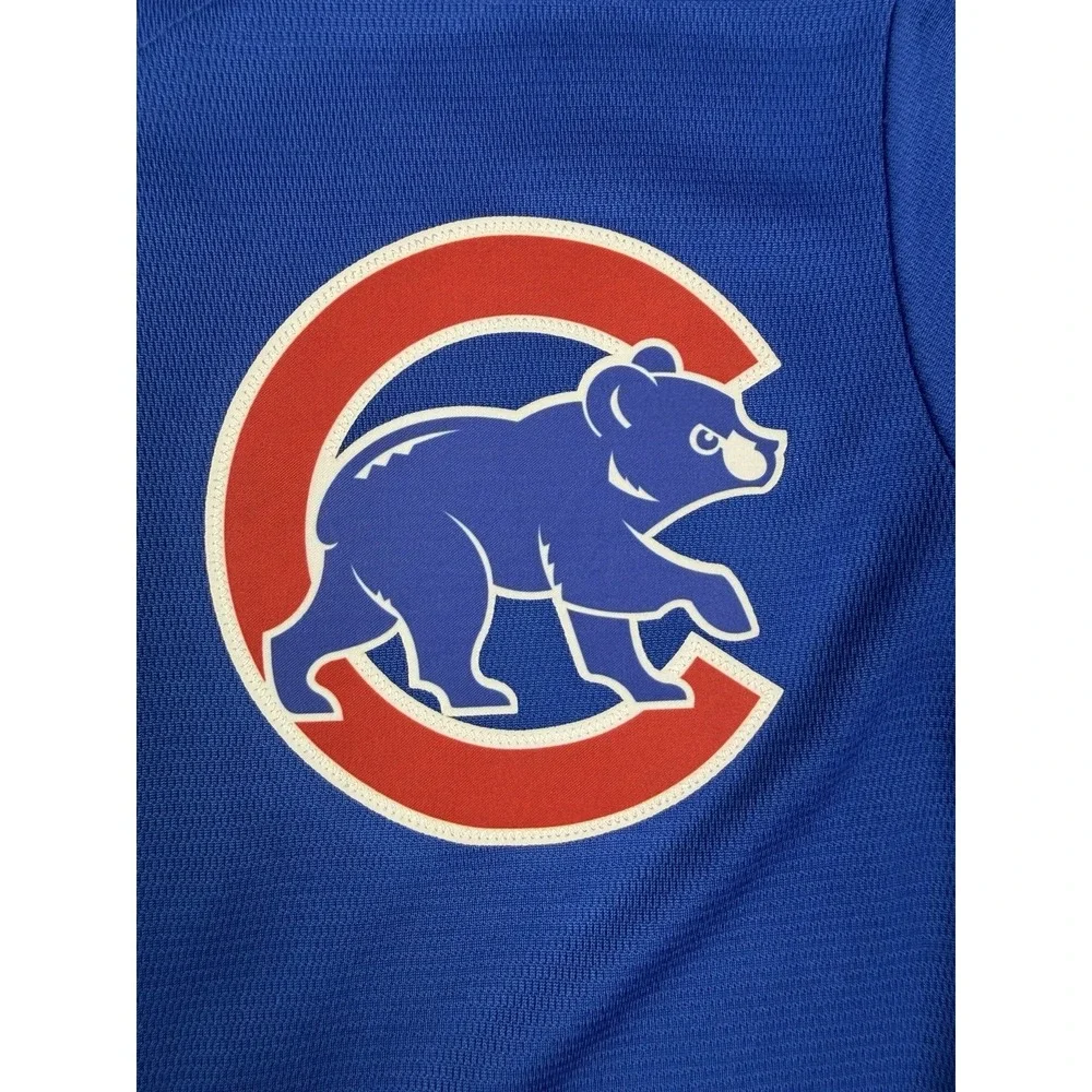 Nike Chicago Cubs Javier Baez #9 Youth M Blue MLB Baseball Jersey #1148